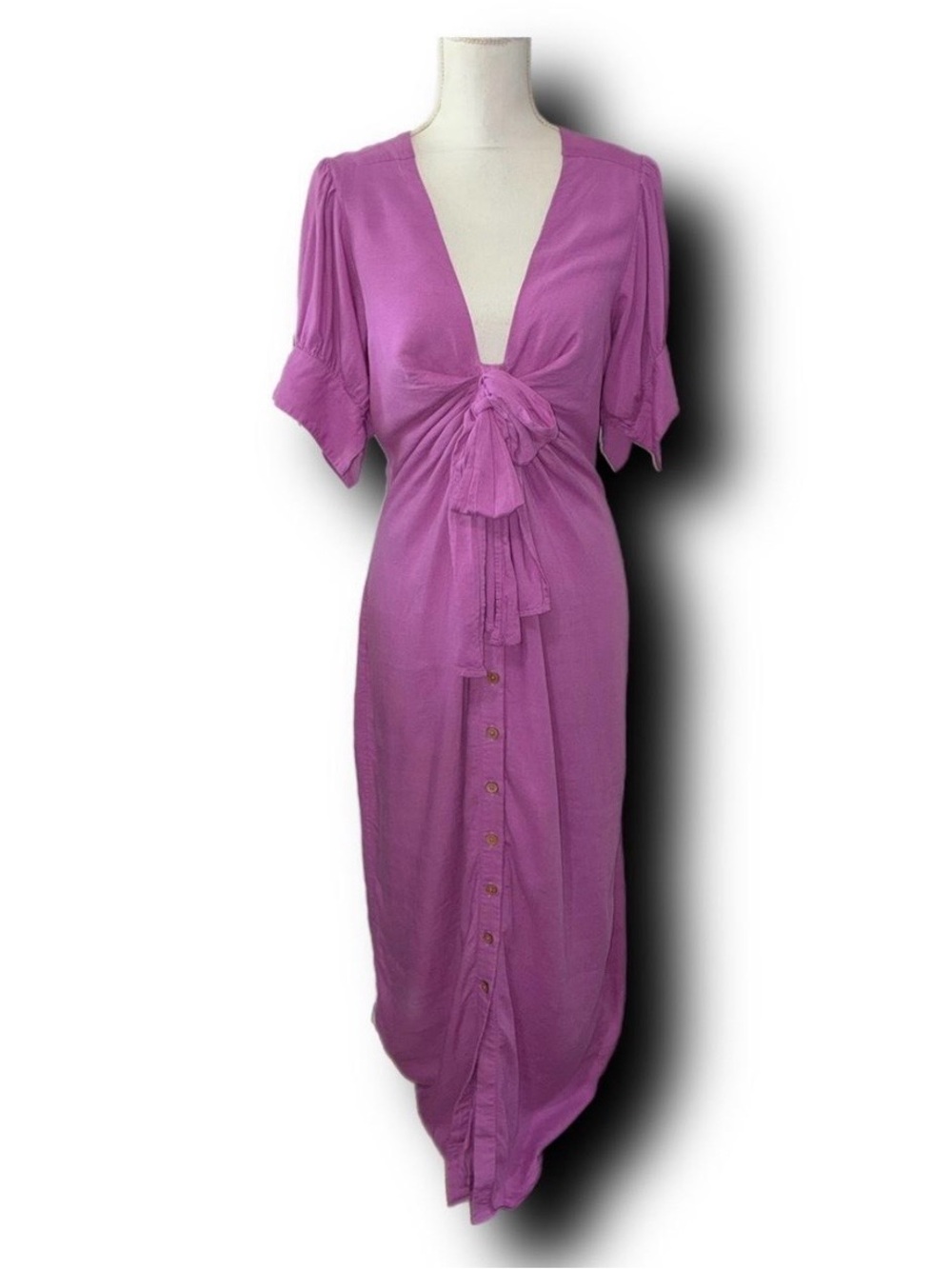 Free People Magenta Knot-Front Maxi Dress - Picture 2 of 2